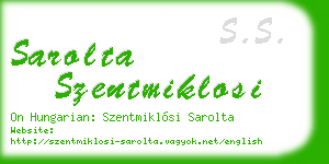 sarolta szentmiklosi business card